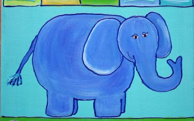 Blauwe olifant